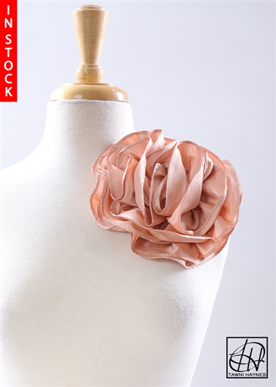 Tawni Haynes Circle Flower Pin (8 inch) - Peach Taffeta