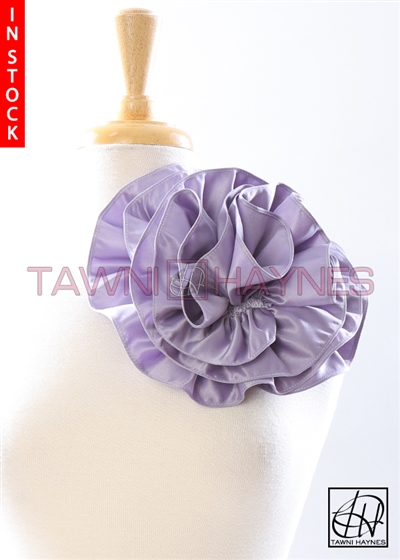 Tawni Haynes Circle Flower Pin (8 inch) - Lilac Poly Satin