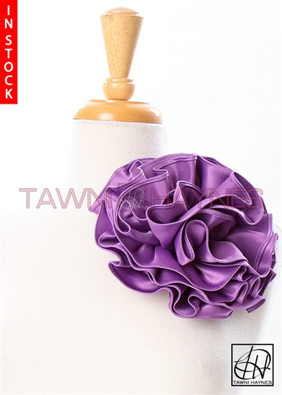 Tawni Haynes Circle Flower Pin (8 inch) - Wisteria Purple Poly Satin