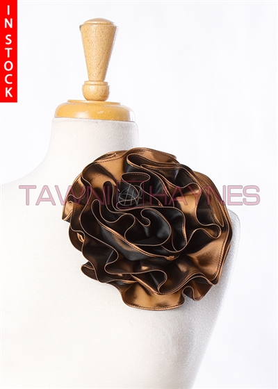 Tawni Haynes Circle Flower Pin (8 inch) -  Copper Two Tone Taffeta