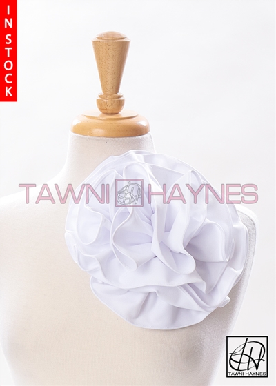 Tawni Haynes Circle Flower Pin (8 inch) - White Knit Spandex