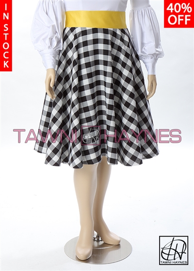 Tawni Haynes In-Stock Checkered High Waist Swing Skirt