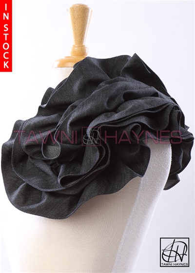 Tawni Haynes Extended Circle Flower Pin (19 inch) - Dark Denim