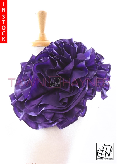 Tawni Haynes Extended Circle Flower Pin (19 inch) - Purple Taffeta