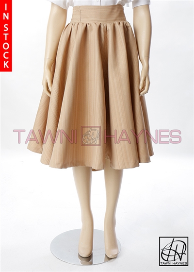 Tawni Haynes In-Stock Champagne Brocade High Waist Swing Skirt