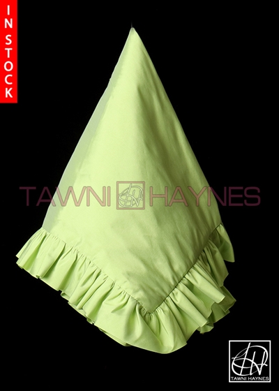 Tawni Haynes Lap Scarf - Lime Green Poly Dupioni