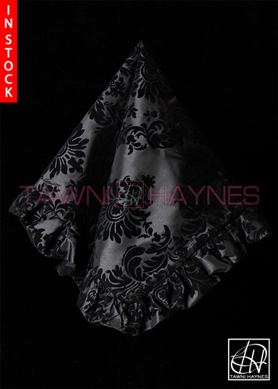 Tawni Haynes Lap Scarf - Black Black Damask Taffeta