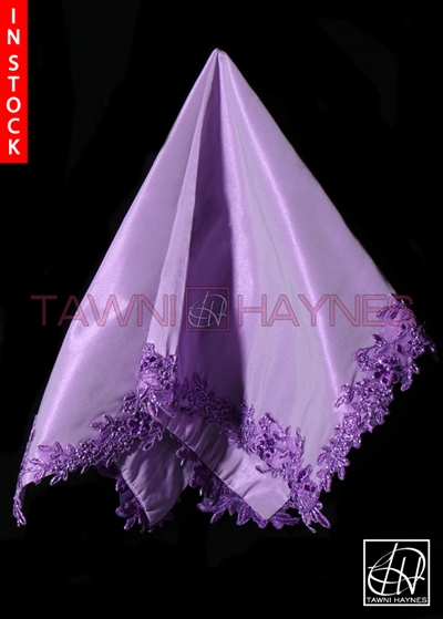 Tawni Haynes Purple Poly Satin With Beaded Lace