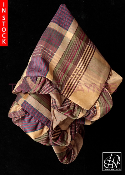 Tawni Haynes Lap Scarf - Plaid Champagne Purple Brocade