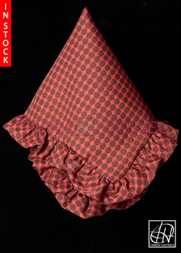 Tawni Haynes Lap Scarf - Red Brown Dotted Brocade