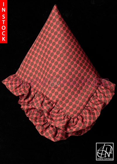 Tawni Haynes Lap Scarf - Red Brown Dotted Brocade