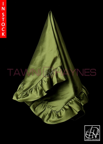 Tawni Haynes Lap Scarf - Olive Poly Dupioni