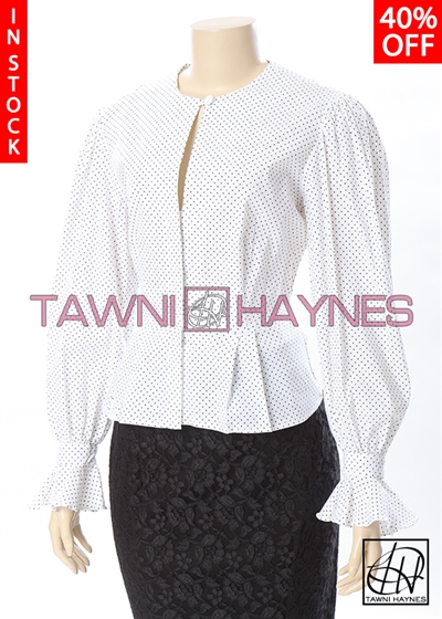 Tawni Haynes In-Stock Pleated Peplum Bow Blouse