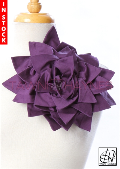 Tawni Haynes Petal Flower Pin (11 inch) - Purple Stretch Cotton