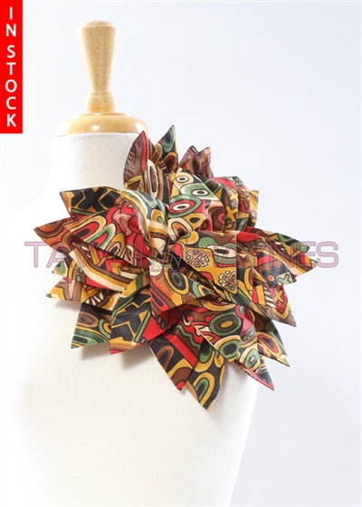 Tawni Haynes Petal Flower Pin (12 inch) - African Print Stretch Cotton