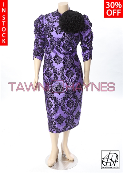 In Stock! Rushed Sleeve Flower Pencil Dress