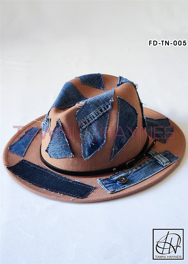 Deconstructed Denim Fedora Hat