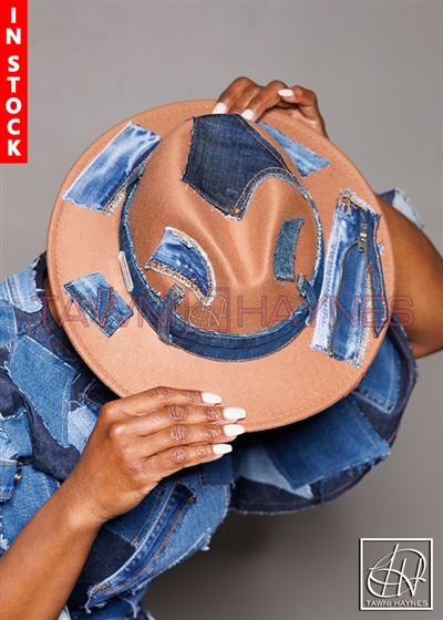 Tawni Haynes In-Stock Deconstructed Denim Fedora Hat