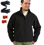 ActiVHeat Men's Battery Heated Insulated Soft Shell  Jacket + Weightless Glove Liner  Bundle