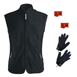 ActiVHeat Women's Battery Heated Windproof Fleece Vest + Weightless Glove Liner  Bundle