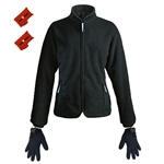 ActiVHeat Women's Battery Heated Windproof Fleece Jacket + Weightless Glove Liners