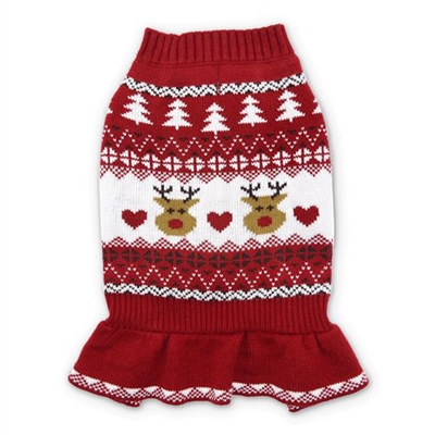 DOGO Reindeer Fair Isle Sweater Dress