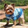 Combed Cotton Snowflake and Hearts Dog Sweater-Blue