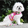 Pink Hawaiian Floral Fabric Dog Harness
