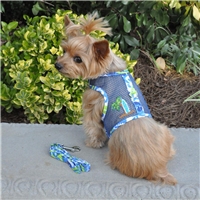 Cool Mesh Dog Harness-Surfboard Blue and Green