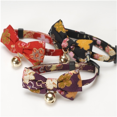 Necoichi Kimono Bow Tie Cat Collar