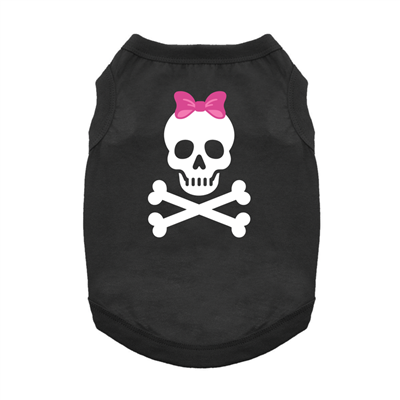 Doggie Design PirateSkull Pink Bow Tank