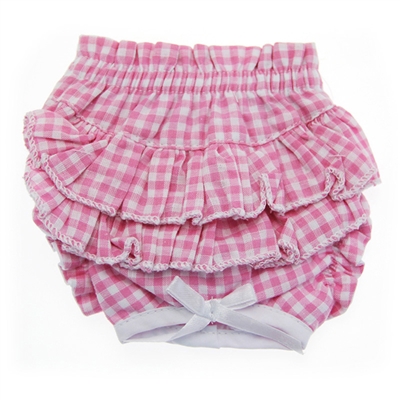 Doggie Design Ruffled Dog Panties-Pink Gingham