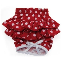 Doggie Design Ruffled Dog Panties-Red Polka Dot