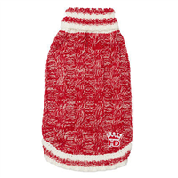 Hip Doggie Red Cable Knit Dog Sweater