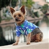 Hawaiian Camp Dog Shirt-Ocean Blue and Palms