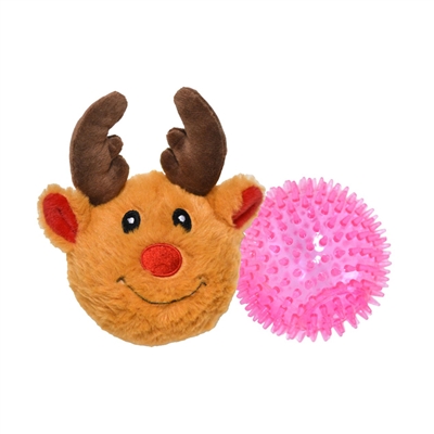 Patchwork Pet Pricklet Ball Reindeer Dog Toy