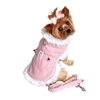 Beverly Hills Pink Houndstooth and White Fur Harness Coat