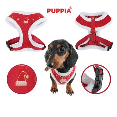 Puppia Santa Dog Harness A-Red