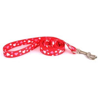 Red Hearts Dog Lead