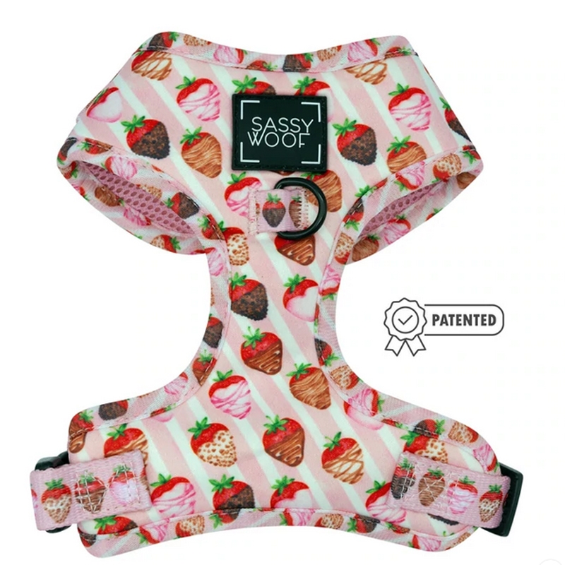 Sassy Woof Adjustable Dog Harness-Berry In Love