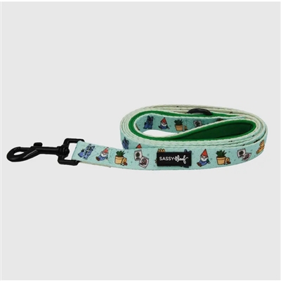 Sassy Woof Fabric Dog Leash-Chillin With My Gnomies
