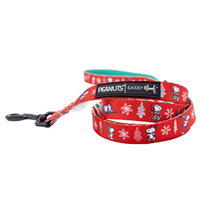 Sassy Woof Fabric Dog Leash-Peanuts Beagle Bells