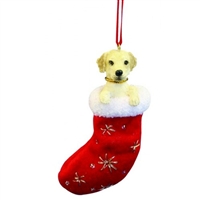 Santa's Little Pals Labrador Yellow Ornament