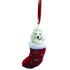 Santa's Little Pals Poodle White Ornament