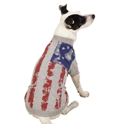 Zack & Zoey America's Pup Flag Dog Tee
