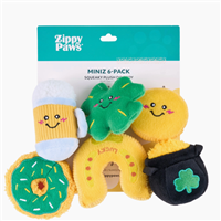 Zippy Paws Miniz 6 Pk Dog Toy-Lucky Charms