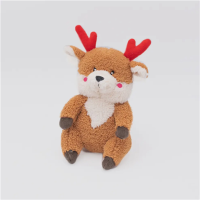 Zippy Paws Holiday Cheeky Chumz-Reindeer Dog Toy