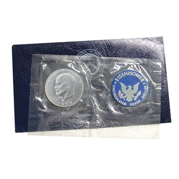 1971 Eisenhower Dollar - San Francisco - Silver - Blue Pack
