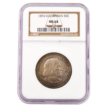 1893 Columbus Commemorative Half Dollar - Certified 64