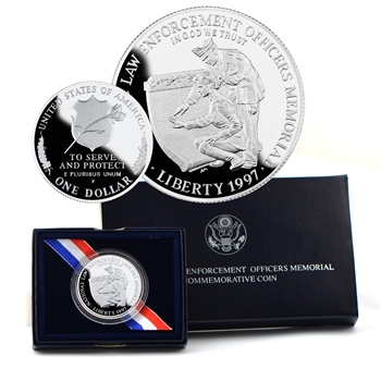 1997 Law Enforcement Officers Memorial Silver Dollar - Proof
